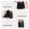 Bkixhv Girls Tennis Skirt with Pocket 2 in 1 Girls Black Athletic Skort with Spandex Liner V Crossover Stretch Waist view 4