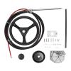 14 FT Boat Steering Control Cable Outboard Rotary Steering System Kit With 12.5 Inches Wheel Durable Marine Steering System Replacement for Mechanical/Manual Steering of Yachts, Fishing Boats view 1