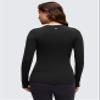CRZ YOGA Butterluxe Maternity Crewneck Long Sleeve Shirts - Athletic Yoga Casual Pregnancy Womens Tee Tops Basic Layer Soft Black X-Large view 2