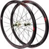 700c Road Bike Wheel Pair Racing Bike Wheels Double Wall Rims 40mm 8-11 Speed Carbon Fibre Wheels Quick Release (Color : Green Hub, Size : 700C) view 1