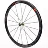 700c Road Bike Wheel Pair Racing Bike Wheels Double Wall Rims 40mm 8-11 Speed Carbon Fibre Wheels Quick Release (Color : Green Hub, Size : 700C) view 2