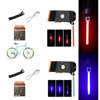 2 Pieces Universal Led Bike Flowing Taillight,Bicycle LED Dripping Tail Light for Any Type of Seatpost,USB Rechargeable,Water Resistant,Bicycle Tail Light for Safe Night Ride (Red+Blue)