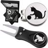 Adhere Golf Ball Markers Personlized Double Side Cute cat Logo Enamel with A Magnetic Hat Clips,A Premium Golf Gifts. (A-Ball Markers & Divot Tool Gift Set) view 1