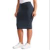 CRZ YOGA Butterluxe Midi Pencil Skirts for Women V Cross High Waist Bodycon Stretch Casual Work Skirt True Navy Small view 1