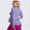 CRZ YOGA Butterluxe Maternity Crewneck Long Sleeve Shirts - Athletic Yoga Casual Pregnancy Womens Tee Tops Basic Layer Soft Dark Lavender Purple XX-Small view 2