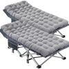 DoCred Oversized XXL Folding Camping Cot with Mattress, 2 Pack Heavy Duty Sleeping Cot Bed Portable Adults Outdoor Bed with Carry Bag, Travel Camp Cots