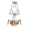 JEOCODY Sunflower Butterfly Bikini Sets for Women High Waisted Bikini Sets for Beach Women's Triangle Bikini Floral String Bikini Set Two Piece Swimsuit Bathing Suits view 3