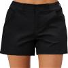 Luvamia Women's Trendy Casual Summer High Waisted Chino Shorts with Ribbed Elastic Waist, Comfy Shorts with Pockets - Business Casual, Size 18, Black view 1