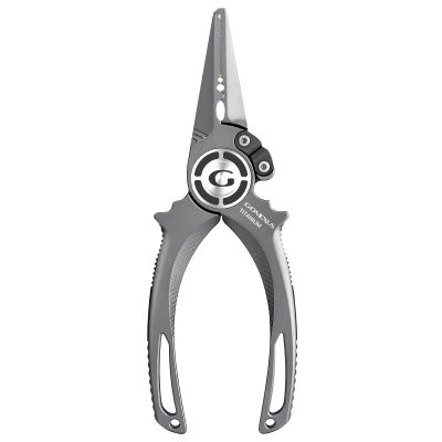 Gomexus Titanium Fishing Pliers 7'' with Side Cutters, Never Rust Hook Remover, Saltwater Resistant, Inshore & Nearshore Fishing (Split Ring Nose(no leather), 7 INCHS)