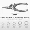Gomexus Titanium Fishing Pliers 7'' with Side Cutters, Never Rust Hook Remover, Saltwater Resistant, Inshore & Nearshore Fishing (Split Ring Nose(no leather), 7 INCHS) view 3