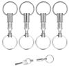 4pcs Keychain for Quick Release, Detachable Dual Pull Apart Key Chain Quick Disconnect Key Ring with Metal Keyring Quick Detach Key Holder for DIY Craft Home Car Key Accessory view 1