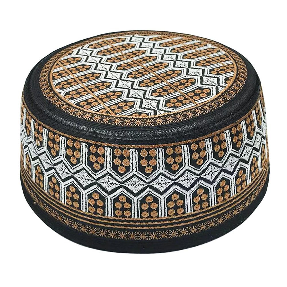 Islamic Men Prayer Kufi Hat Muslim Arabian Turkish Embroidered Skull Cap Men Religious Praying Cap Mosque Arab Indian Ramadan Eid Headwear