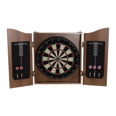 banborba Wall-Mounted Dartboard, Dart Boards Set for Adults, Classic Dartboard Cabinet with 6 Darts & Practical Scoreboard, Ideal for Playing with Your Friends, Family, Coworkers - Brown