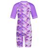 Girls Rash Guard Swimsuits One Piece Bathing Suit UPF 50+ Sunsuit Quick Dry Kids Zipper Beach Swimwear 2-12Y S376_PurpleScale_10A view 2
