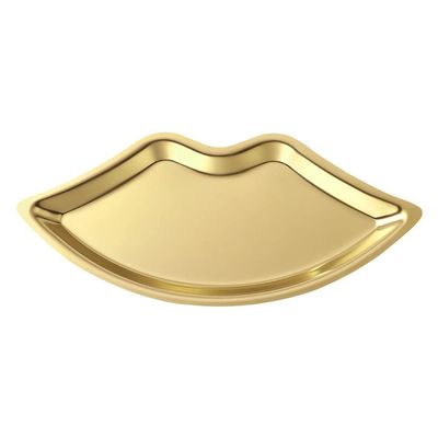 BBAUER 1PC Stainless Steel Jewelry Tray Dish Plate Gold Lip Shaped Earrings Cosmetics Jewelry Organizer Plate for Ring Necklace, Small Jewelry,Snacks (Color : Gold), haotingting123