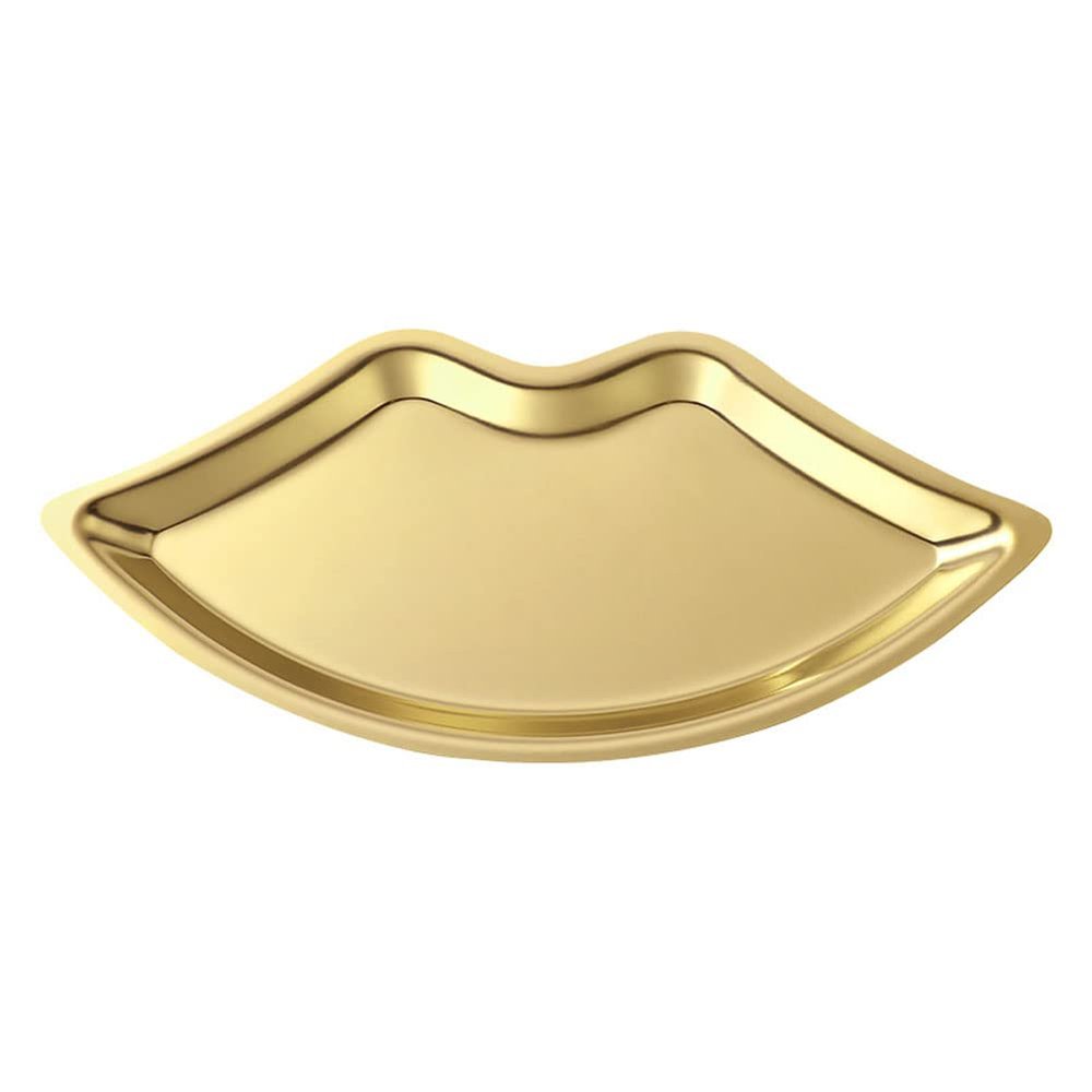 BBAUER 1PC Stainless Steel Jewelry Tray Dish Plate Gold Lip Shaped Earrings Cosmetics Jewelry Organizer Plate for Ring Necklace, Small Jewelry,Snacks (Color : Gold), haotingting123
