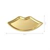 BBAUER 1PC Stainless Steel Jewelry Tray Dish Plate Gold Lip Shaped Earrings Cosmetics Jewelry Organizer Plate for Ring Necklace, Small Jewelry,Snacks (Color : Gold), haotingting123 view 3