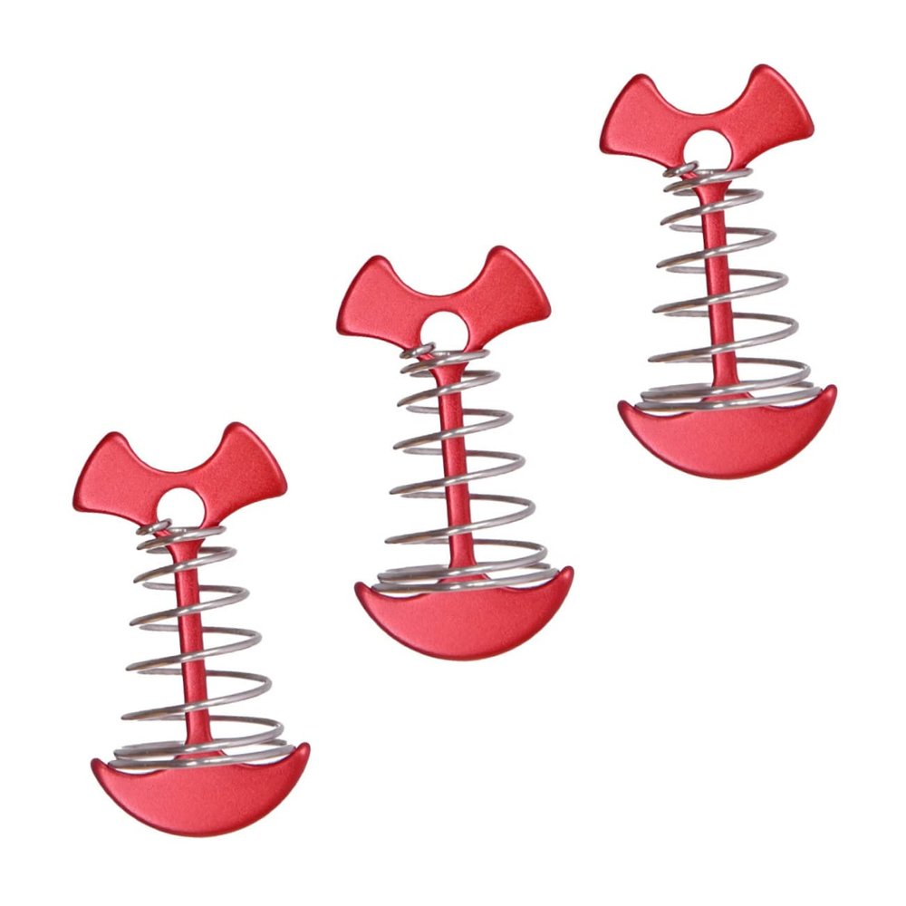 Yardwe 3pcs Fish Bone Tent Pegs with Spring Hooks Lightweight Durable and Windproof Camping Stakes for Tents and Canopies Easy Installation for Outdoor Adventures