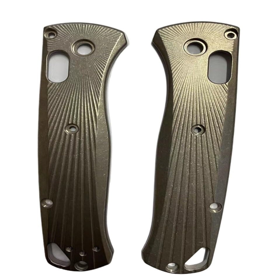 Echeson 1Pair Titanium Scales Handle Fits for Benchmade Bugout 535, CNC Handle Patch (Color : C Stonewash)