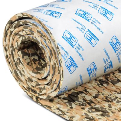 OCEANBROAD Self-Adhesive 96''x16'' Camouflage Boat Flooring Non-Slip EVA Foam Sheet Marine Grip Mat for Jon Boats Surfboard SUP Paddle Board Kayak Yacht, Camo Brown