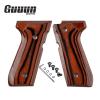 Guuun Wood Grip for Beretta 92/96 Full Size 92FS Grips, Highly Polished Surface Wood Composite Pistol Handle Panel - Red view 2