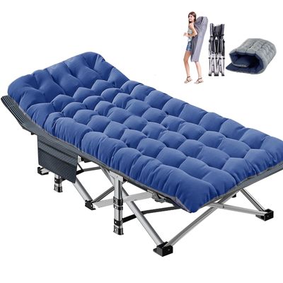 DoCred Oversized XXL Folding Camping Cot with Mattress, Heavy Duty Sleeping Cot Bed Portable Adults Outdoor Bed with Carry Bag, Travel Camp Cots