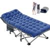 DoCred Oversized XXL Folding Camping Cot with Mattress, Heavy Duty Sleeping Cot Bed Portable Adults Outdoor Bed with Carry Bag, Travel Camp Cots