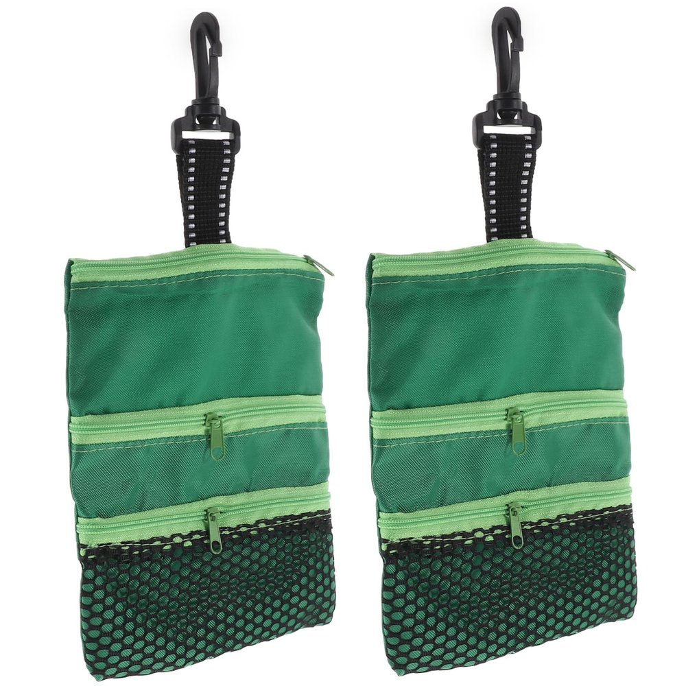 Yardwe 2pcs Portable Golf Tee Storage Bag Balls Kit Balls Holder Tee Bag Pouch Men's Accessories Lightweight Storage Random Style