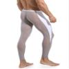 YONGHS Men Mesh Muscle Leggings Low Waisted Rave Long Pants Stretchy Holiday Trousers Summer Loungewear Grey Medium view 2