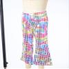 Linjinx Kids Shiny Metallic Flare Pants Girls Elastic Waistband Wide Leg Bell Bottom for Performance Party Colorful A 2-3 Years view 4