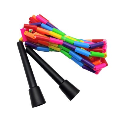 NATTCO Fitness Elevate Rope Rush Athletics Beaded Jump Skipping Rope Rainbow Hard Beads 2.9 Meter Adjust Adjustable (Color : HB RA 3mmC 115g, Size : 1)