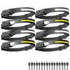 AXRUNZE Headlamp Rechargeable 8 Pack, LED Headlight Flashlight Super Bright with 230 Wide Beam, 5 Modes Waterproof Head Lamp for Outdoor Hiking Running Camping