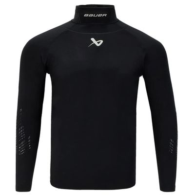 Bauer Hockey Neck Protect Long Sleeve Shirt, Senior (Senior Large) Black