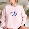 Blue Ocean Whale Embroidered Sweatshirt,Whale Embroidery Crewneck, Nature Lover Gift,Unisex view 2