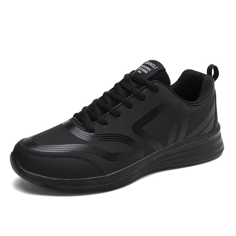 Gosetony Men's Sneakers running shoes track trail-running shoes athletic Low-top Lace Up Sport Black