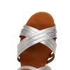 SWDZM Women Latin Dance Shoes Satin Professional Ballroom Salsa Practice Performance Dance Shoes,Silver,Heel 3 inch,Suede Sole,US 8 view 2