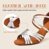 SWDZM Women Latin Dance Shoes Satin Professional Ballroom Salsa Practice Performance Dance Shoes,Silver,Heel 3 inch,Suede Sole,US 8 view 4