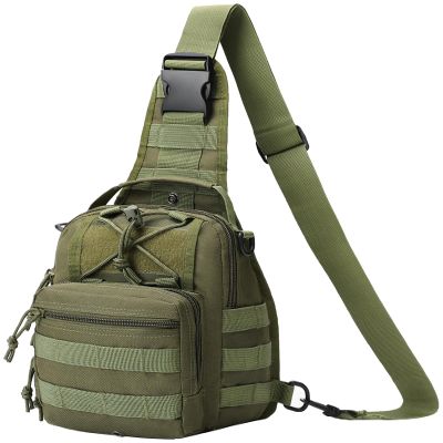 HOW'ON Hunting Backpack Waterproof Sling Shoulder Bag Small Carry Pouch Army Green