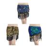 Belly Dance Hip Scarf, Sweet Belly Dance Skirt Wrap Performances Bling Sequins Tassels Belly Dancing Costume for Womens Black view 2