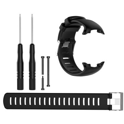 INF Band for Suunto D4 / D4i, Classic Replacement Soft WristBand for Suunto D4 / D4i Novo Watch, Fits 5.7 inches-8.6 inches (145mm-220mm) Wrist with Remove Tool 6-Pieces