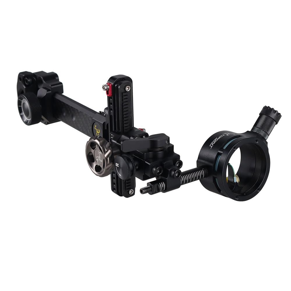 Compound Bow Sight Carbon Fiber Bar Micro Adjustable Bow Sight T Shape Single Pin Target Sight (Bow Sight)