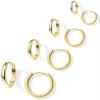 Gold Earrings Set for Women Men Trendy Simple Thin Small Cute Huggie Hoop Earring Stacks Hypollagenic Cartilage Earrings for Multiple Piercing Lightweight Mini Dainty Clip On Jewelry Gifts view 1