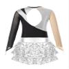 Jowowha Girls Sequin Dance Dress Outfits Set Ballet Dancewear Sparkle Leotard with Skirt Set for Kids 6-16 Years Silver 14 Years view 2