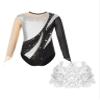 Jowowha Girls Sequin Dance Dress Outfits Set Ballet Dancewear Sparkle Leotard with Skirt Set for Kids 6-16 Years Silver 14 Years view 3