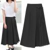 YOLAI White Flowy Dance Pants for Women Shiny Wide Leg Pants Sparkly High Waisted Bell Bottom Flare Pants (Black, L) view 2