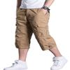 LAVIQK Men's Casual Cargo Shorts 16" Inseam Below Knee Multi Pocket 3/4 Capri Long Shorts Twill Relaxed Fit Pants view 1