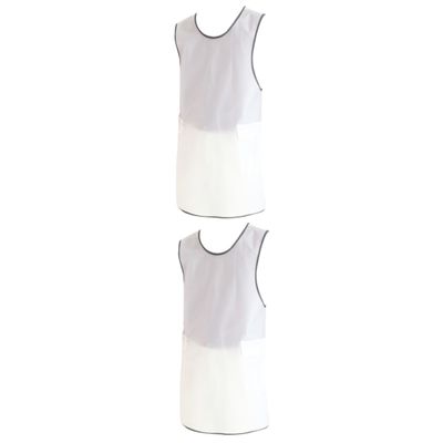 DECHOUS 2pcs Apron Sleeveless Multi-purpose Working Apron for Home Store Kitchen Use Transparent White Material for Easy Cleaning