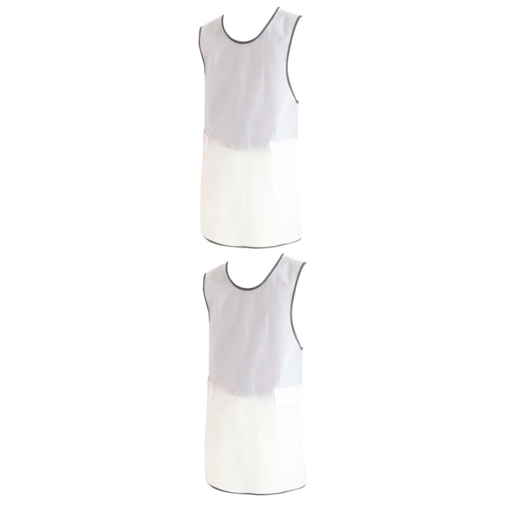 DECHOUS 2pcs Apron Sleeveless Multi-purpose Working Apron for Home Store Kitchen Use Transparent White Material for Easy Cleaning
