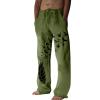 Men's Bird Print Japanese Pants Summer Beach Pants Feather Print Harem Pants Gym Running Workout Pants Techwear Streetwear Hip Hop Joggers Lightweight Elastic Waist Harem Pants Green view 1