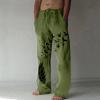 Men's Bird Print Japanese Pants Summer Beach Pants Feather Print Harem Pants Gym Running Workout Pants Techwear Streetwear Hip Hop Joggers Lightweight Elastic Waist Harem Pants Green view 2